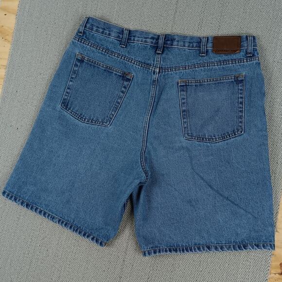 Calvin Klein Vintage Jean Shorts Men's 37X8 Blue Stone Wash Baggy Street Grunge - Picture 6 of 13